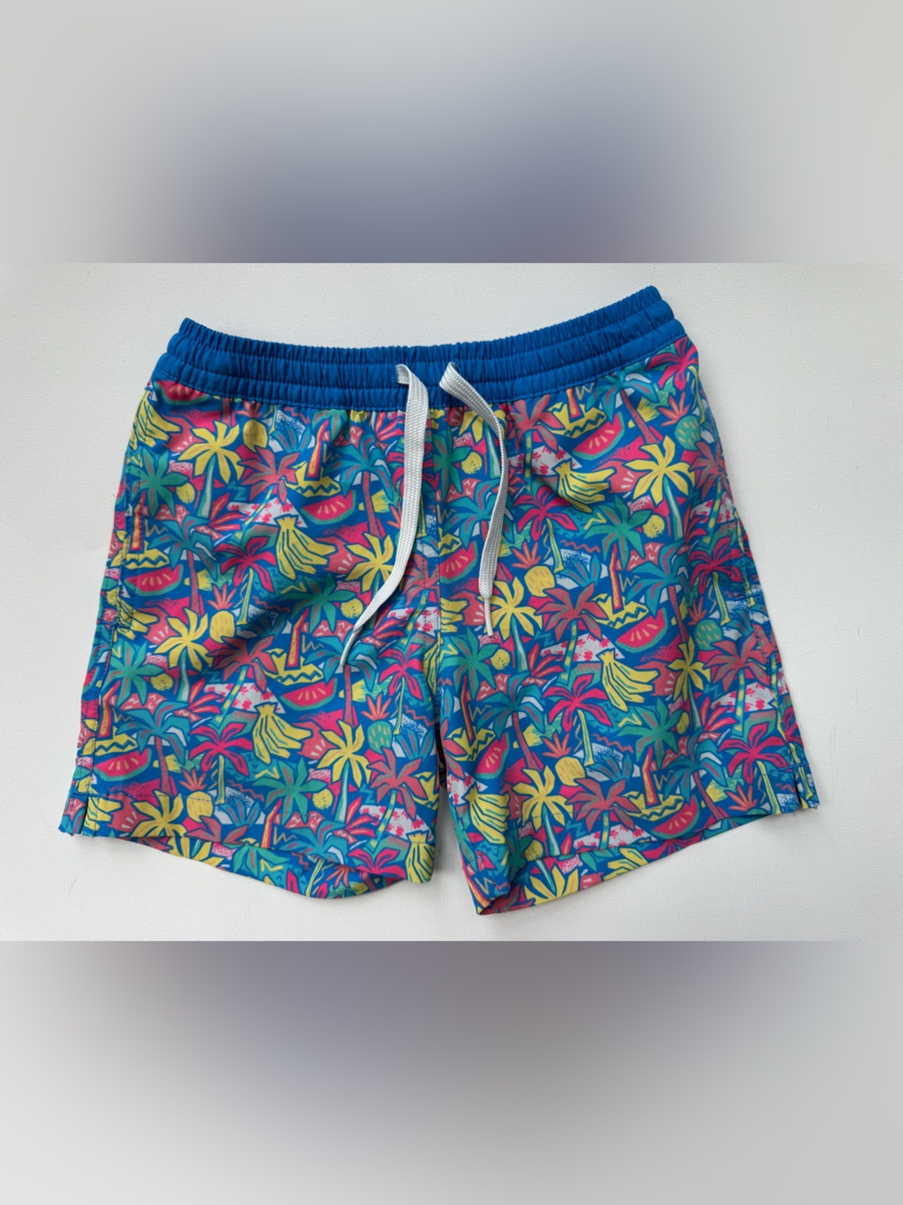 Chubbies Boys Tropical Swim Trunks Shorts Youth XS 6/7 Palm Tree Banana Print